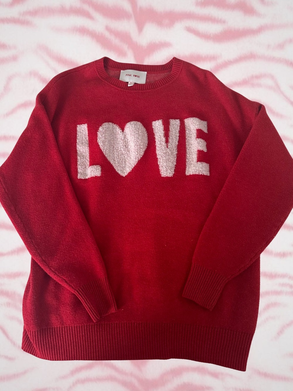 Red 'LOVE' Crewneck Sweater